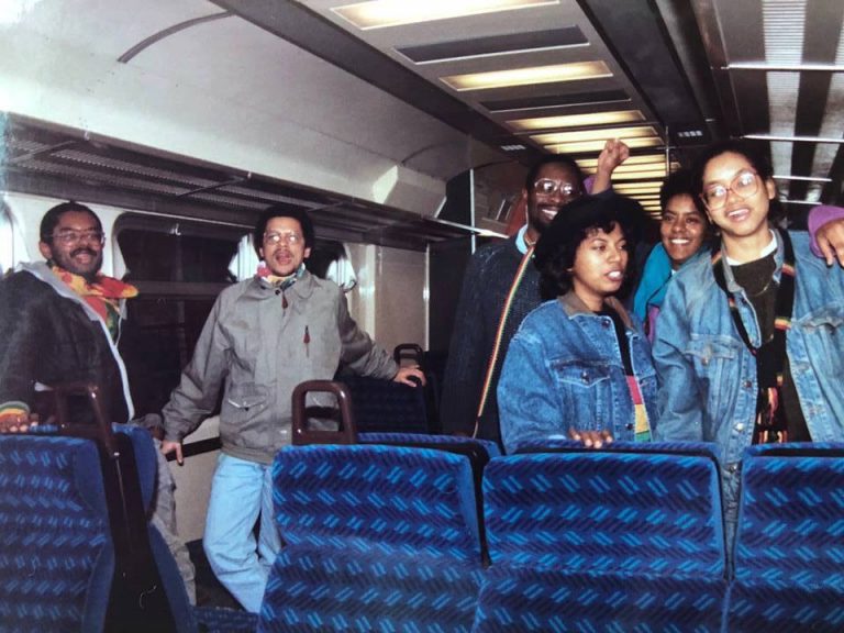 James Fletcher | On the train from Cambridge to London with friends on the day Nelson Mandela was released from prison